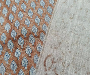 Fabritual Hand Block Printed 58&quot; Linen for Bohemian Chairs and Drapes, Pure Linen Fabric for Decorative Drapes and Farmhouse Chairs, Indian Textile Print Linen Fabric for Tablecloths and Pillow Covers.