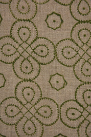 Linen Block Print Fabric 58 Inch Width Heavy Linen Natural Base Color Curtains and Drapes Upholstery Pillow Covers Tablecloths and Runners Bedding Tote Bag by Fabritual