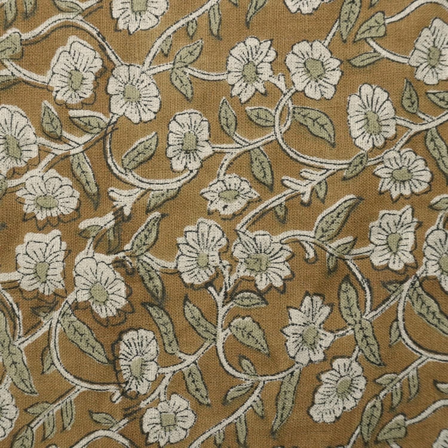 Linen Block Print Fabric 58 Inch Width Medium Weight Linen Natural Base Color Handmade Creative Design To Make Curtains and Drapes Upholstery  Tablecloths and Runners Bedding Tote Bag Lampshades Napkins by Fabritual