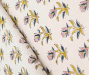 Cotton Block Print Fabric 50 Inch Width Medium Weight Duck Canvas Beige Base Color Curtains and Drapes Pillow Cover Curtains and Drapes  Bedding Tote Bag Lampshades Napkins by Fabritual