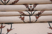 Cotton Block Print Fabric 50 Inch Width Medium Weight Duck Canvas Beige Base Color Curtains and Drapes Pillow Covers Tablecloths and Runners Lampshades Napkins by Fabritual