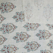 Patterned fabric with geometric design on a neutral background