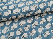 Hand Block Print Beige Tulsi Buti Pillow Cover – Thick Linen Fabric