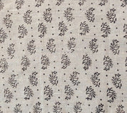 Handcrafted Block Print Black Floral Thick Linen Fabric - Jhumkaa