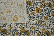Handcrafted Block Print Brown Pure Linen Fabric - Kundanvan