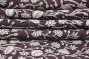 Handcrafted Block Print Floral Linen Fabric Curtain - Pishta