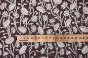Handcrafted Block Print Floral Linen Fabric Curtain - Pishta