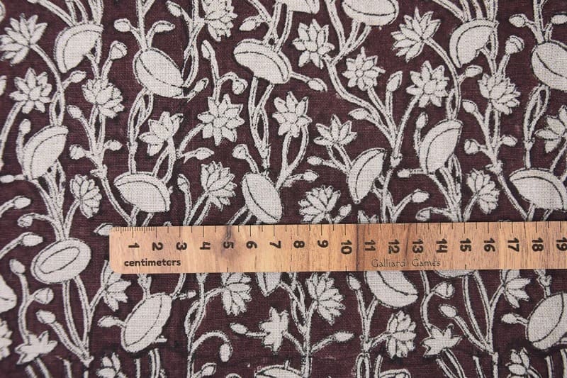 Handcrafted Block Print Floral Linen Fabric Curtain - Pishta
