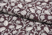 Handcrafted Block Print Floral Linen Fabric Curtain - Pishta
