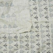 Handcrafted Block Print Pastel Gray Floral Pure Linen Fabric – Hastakala