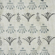 Handcrafted Block Print Pastel Gray Floral Pure Linen Fabric – Hastakala