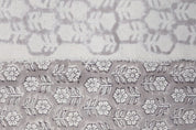 Handcrafted Block Print Silver Floral Duck Canvas Fabric - Tulsi Buti