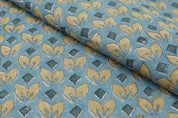 Handcrafted Block Print Yellow Thick Linen Cushion Fabric - Titlee