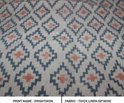 Handcrafted Thick Linen Hand Block Print Blue Fabric - Drishtikon