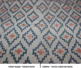 Handcrafted Thick Linen Hand Block Print Blue Fabric - Drishtikon