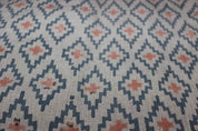 Handcrafted Thick Linen Hand Block Print Blue Fabric - Drishtikon