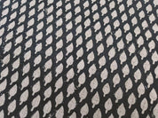 Handmade Artisan Black Floral Printed Fabric in Pure Linen - Khushbu