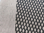 Handmade Artisan Black Floral Printed Fabric in Pure Linen - Khushbu