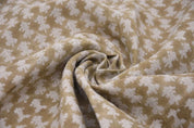 Handmade Artisan Block Print Silver Thick Linen Fabric - Traz