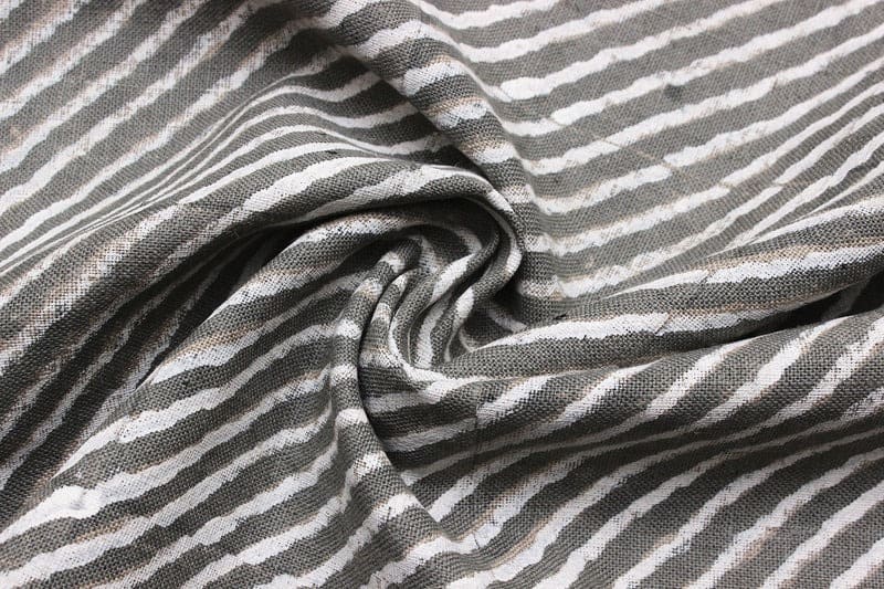 Handmade Artisan Block Print Floral Thick Linen Fabric - Leheriya