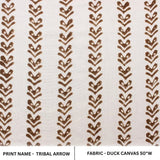 Handmade Block Print Brown Floral Duck Canvas Fabric - Triable Arrow