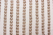 Handmade Block Print Brown Floral Duck Canvas Fabric - Triable Arrow