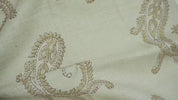 Handmade Block Print Brown Floral Linen Blend Fabric - Prayagaraj