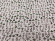 Handmade Block Print Brown Floral Pure Linen Fabric - Rajnigandha
