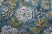 Handmade Block Print Green Floral Thick Linen Fabric – Rameshwaram