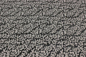 Handmade Block Print Grey Floral Thick Linen Fabric - Nidhi Van