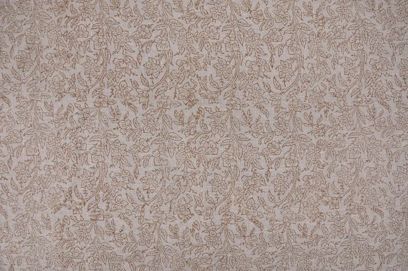 Handmade Block Print Mustard Floral Thick Linen Fabric - Vishv Jaal