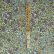 Handmade Block Print Rose Gold Visocse Linen Fabric - Kundanvan
