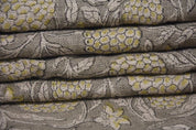 Handmade Block Print Yellow Floral Thick Linen Fabric - Merakhi