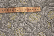 Handmade Block Print Yellow Floral Thick Linen Fabric - Merakhi