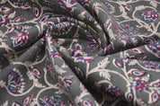 Handmade Block Printed Red & Blue Floral Duck Canvas - Saraswati