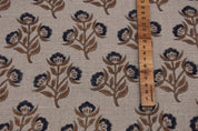 Handmade block print, thick linen 58" wide, linen fabric for pillows, cushions, curtains and table cloth - BAELPATRA