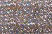 Handmade Hand Block Print Blue Thick Cotton Fabric - Heart Vine