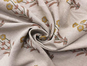 Handmade Indian Block Print Mustard Thick Linen Fabric - Amitabh