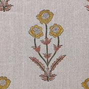Handmade Indian Block Print Mustard Thick Linen Fabric - Amitabh