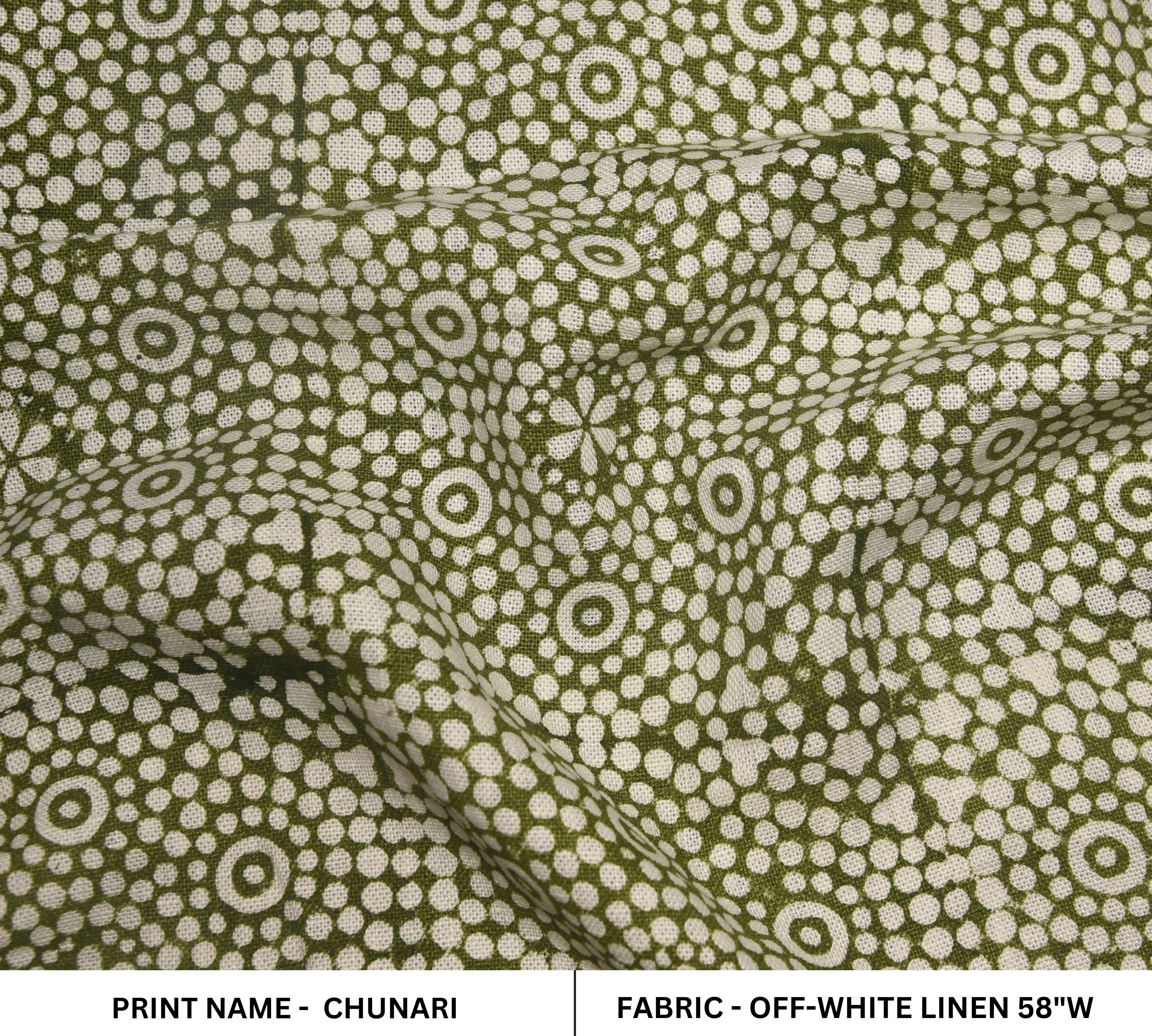 Chunri  Block Print Linen Fabric Heavy Thick Linen Natural Hand Loom Fabric  Fabritual