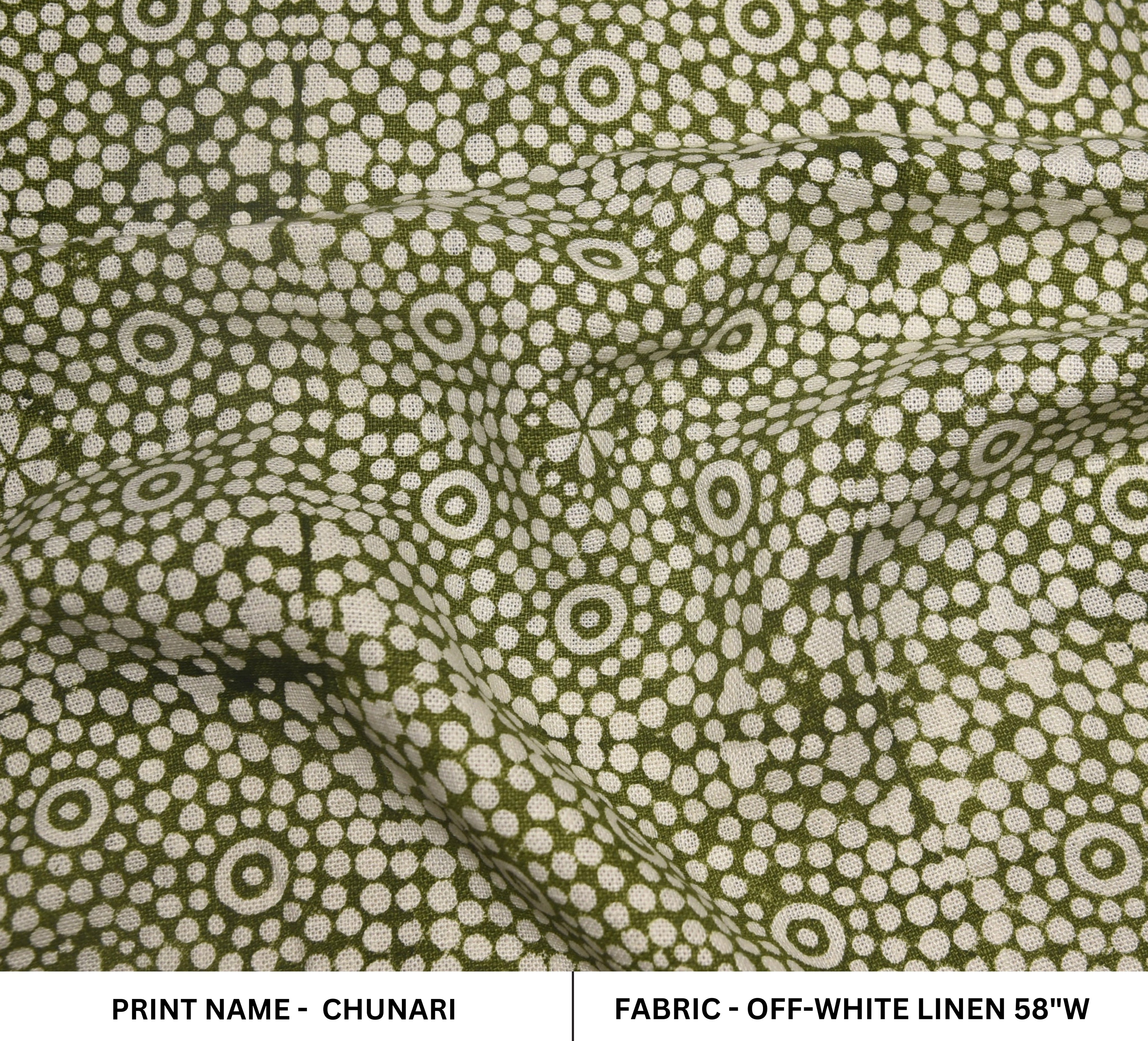 Chunri  Block Print Linen Fabric Heavy Thick Linen Natural Hand Loom Fabric  Fabritual