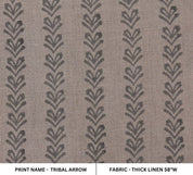 Handmade Block Print Grey Floral Thick Linen Fabric - Tribal Arrow