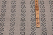 Handmade Block Print Grey Floral Thick Linen Fabric - Tribal Arrow