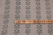Handmade Block Print Grey Floral Thick Linen Fabric - Tribal Arrow