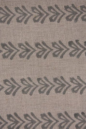Handmade Block Print Grey Floral Thick Linen Fabric - Tribal Arrow