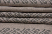 Handmade Block Print Grey Floral Thick Linen Fabric - Tribal Arrow