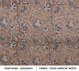 Handmade Throw Blue Block Printed Thick Linen Fabric – Saraswati