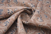 Handmade Throw Blue Block Printed Thick Linen Fabric – Saraswati