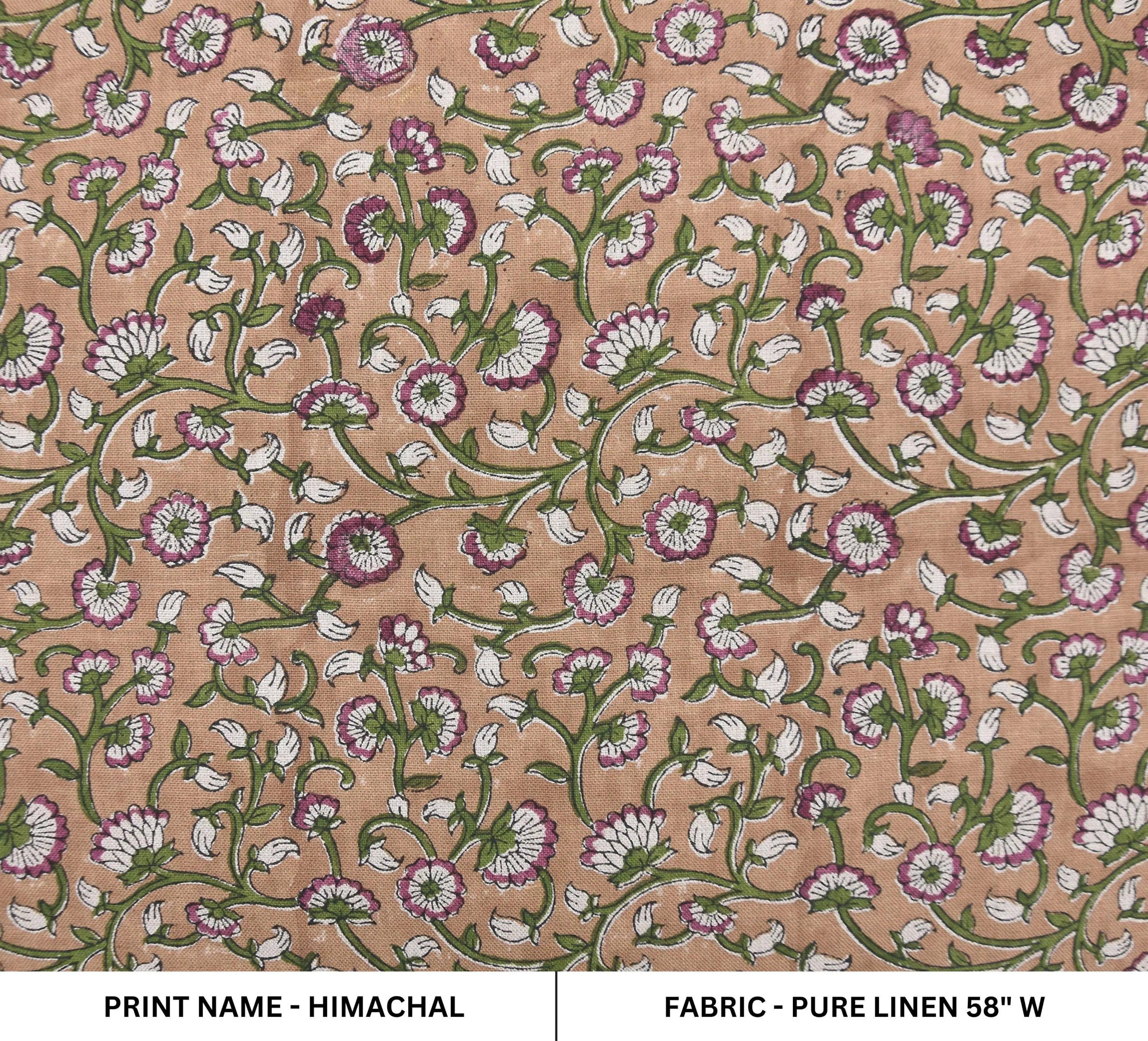 Window curtains pure linen 58" wide, Indian fabric, fabric couch cushion cover, linen pillows and table cloth, home décor - HIMACHAL