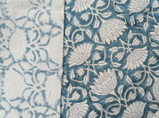 Handcrafted Ulta Kamal Beige Floral Duck Canvas Boho Fabric